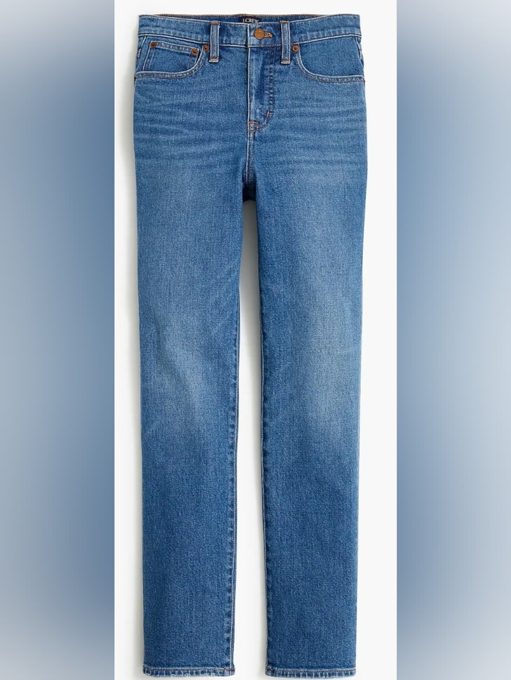 NWOT J. Crew Essential Straight-Leg Jeans in Classic Blue Denim